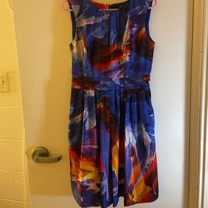 Pretty Ellen Tracy paintbrush pattern dress